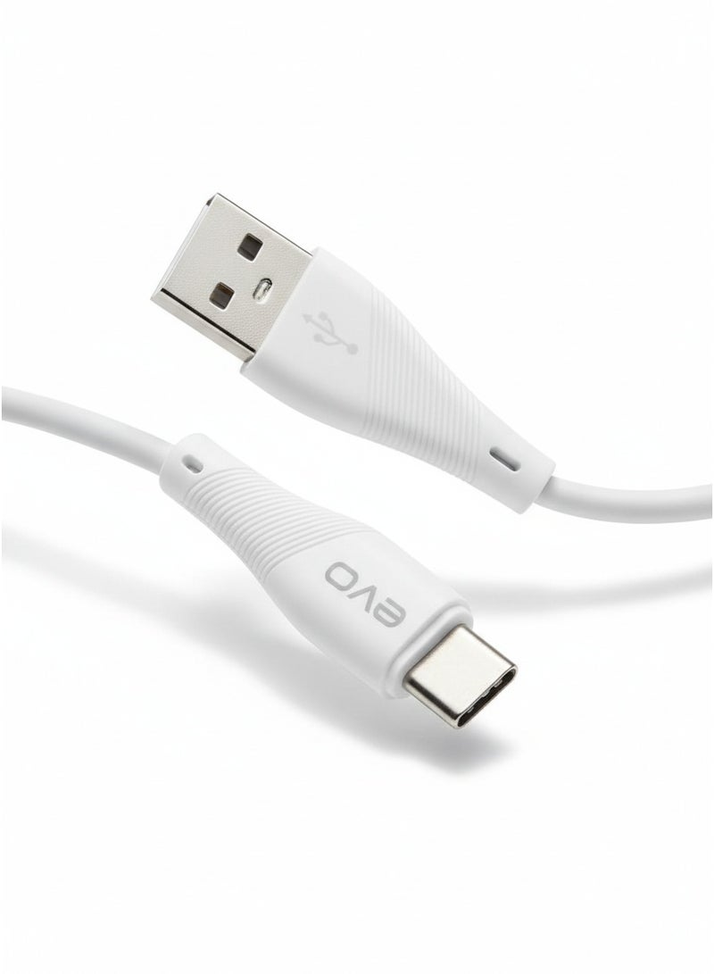 إيفو كابل الشحن السريع ونقل البيانات B04T من USB إلى Type-C، شحن عالي السرعة ونقل بيانات مستقر، تصميم متين مقاوم للانحناء، مظهر عصري أنيق للاستخدام المنزلي والمكتبي والسفر - Image 1